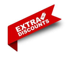 red vector illustration banner extra discounts
