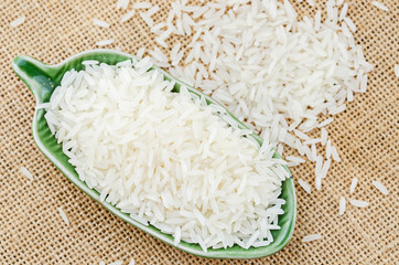 Raw white rice.