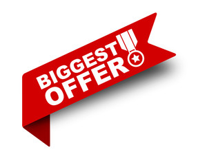 red vector illustration banner biggest offer