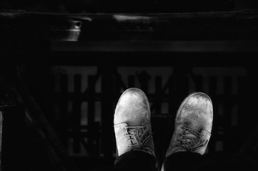 woman in black dress