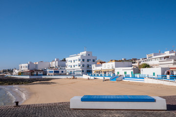 Town beach Corralejo La Oliva Fuerteventura Canary Islands Spain