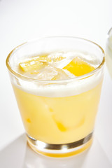 Lemon pie cocktail close up