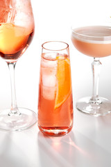 Negroni tonic cocktail close up