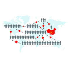 Pandemic coronavirus spreading from China Infographic