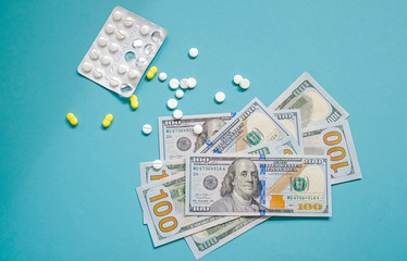 American dollars and  pills