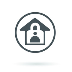 Stay home lockdown prevent spread of Cornavirus icon