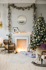 living room with fireplace