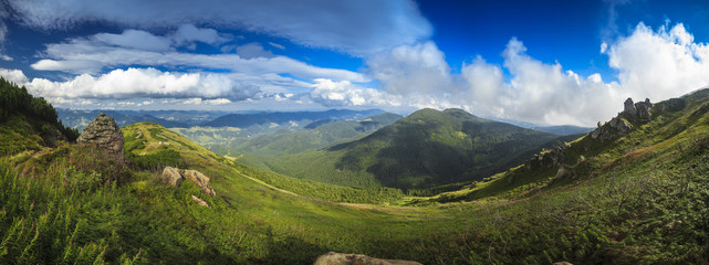 Fototapeta na wymiar Panoramic view from the mountain