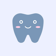 Сute smiling tooth. Tooth icon. Vector illustration.