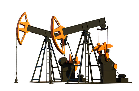 Oil Pumps Industry Equipment 3d Render Realistic