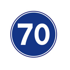 Obraz premium Speed Limit 70 Traffic Sign,Vector Illustration, Isolate On White Background Label.