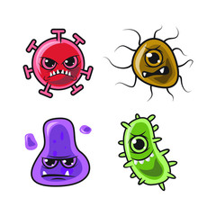 vector illustration of viruses and bacteria