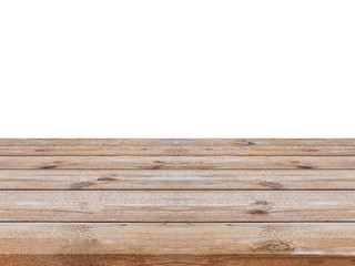 Striped wooden brown on white background