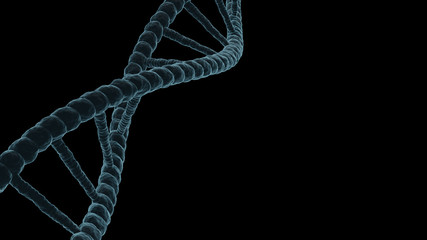 3d model of DNA on black background. Concept of medical illustration.