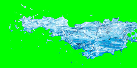 Splash 3 – Frisches Wasser als Freisteller auf grünem Hintergrund