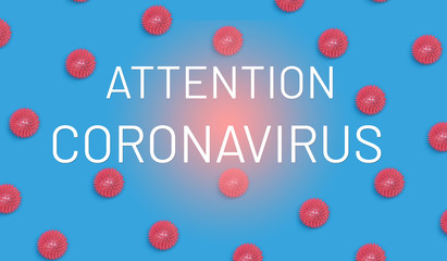 Bacteria on blue background. Coronavirus concept.