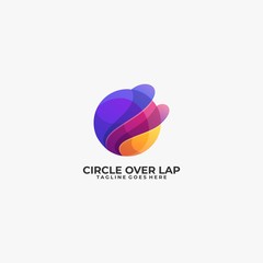 Vector Logo Illustration Abstract Circle Gradient Colorful Style.