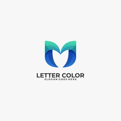 Obraz premium Vector Logo Illustration Abstract Letter Gradient Colorful Style.