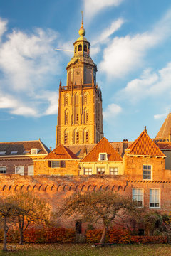 View of the medieval city center of the Dutch town Zutphen in Gelderland