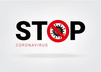 Corona Virus Molecule or Covid-19 With Stop Sign  on isolated white background vector Illustration. HealthCare, Medical and Science Concept Design.