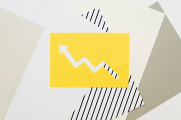 Top view of colorful arrow
