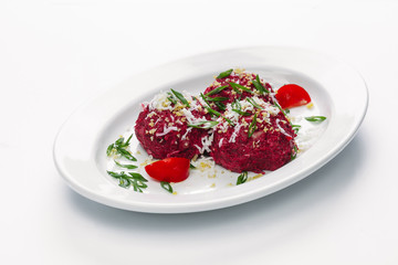healthy food on a white background