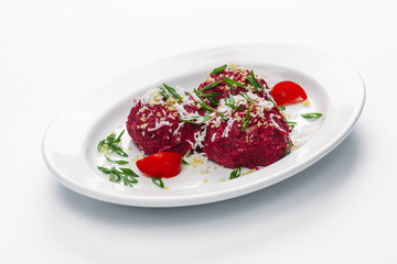 healthy food on a white background