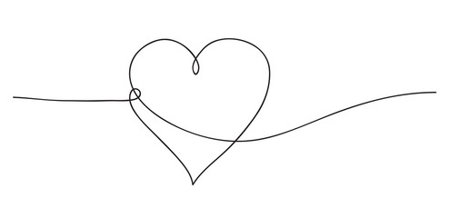 Heart. Abstract love symbol. Continuous line art drawing vector illustration © prezent