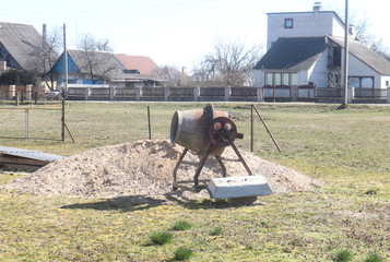 Concrete mixer for construction work in the country
