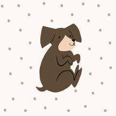 Dog Pattern Seamless. Brown dogs on white background.