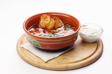 borscht with chips