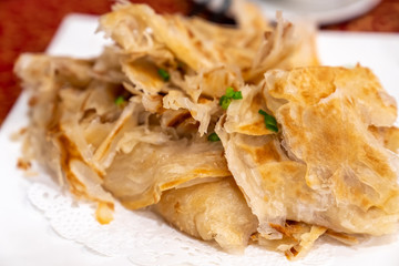 Delicious Chinese onion pancake