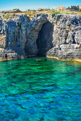 Fototapeta na wymiar Located on the east coast of the island of Rhodes, the small town of Lindos is a natural and historical pearl of the Mediterranean. 