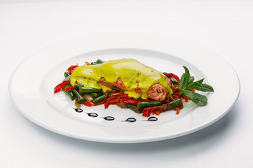 healthy food on white background