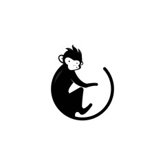  monkey vector logo design © amin