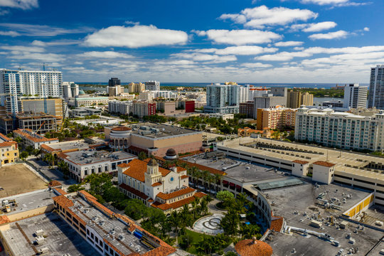 Aerial photo Downtown West Palm Beach FL business district