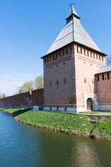 Large rectangular tower Kopytenskaya and Smolensk fortress wall