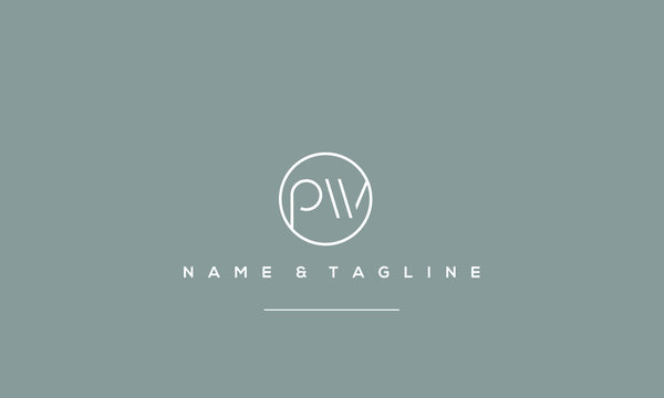 Alphabet letter icon symbol PW