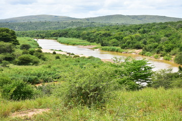 Fototapeta na wymiar Nzimani river in Hluhluhwe game reserve in South Africa