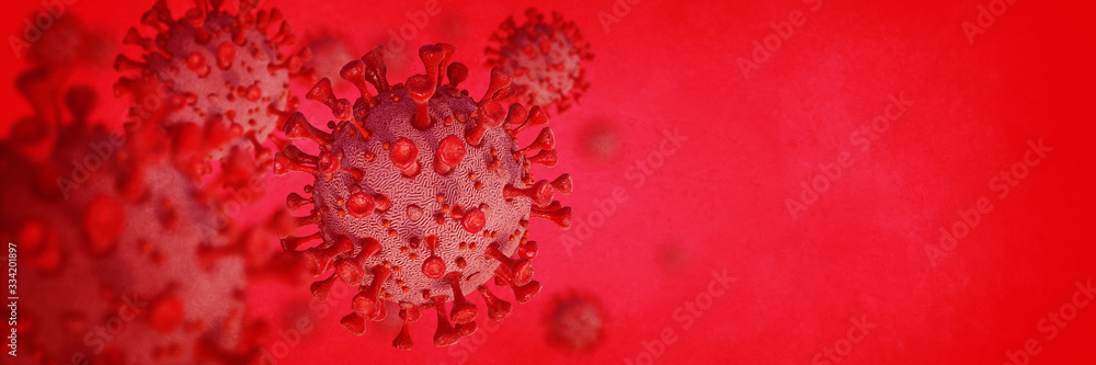 Wall mural coronavirus red