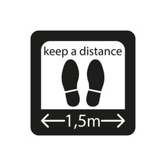 Icon of a safe social distance. Simple vector illustration
