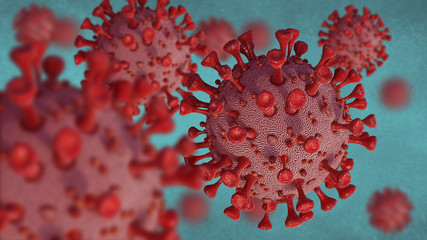 Coronavirus red blue