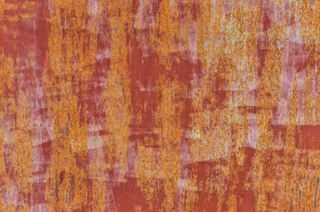 Rust red spots on old weathered metal surface