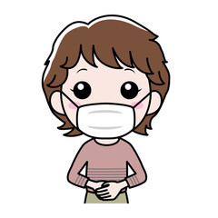 感染症対策でマスクをした女性