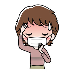 感染症対策でマスクをした女性