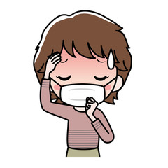 感染症対策でマスクをした女性