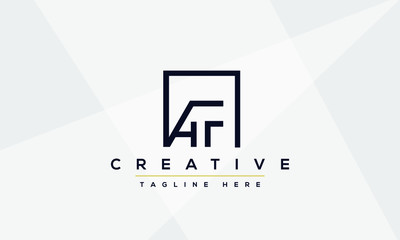AF logo design vector illustration template. Creative A F letters  monogram icon.