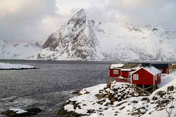 Hamnoy Island which is the one of the most popular place in Lofoten Island, Norway