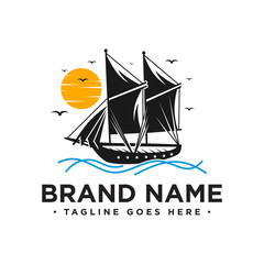 sailing boat logo design