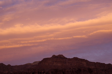 Coucher de soleil sur la mer morte, Jordanie